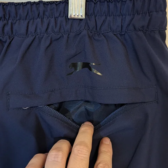 Slazenger Mens Golf Rain Pants Navy Blue Zip / Hook Loop Close Ankle, Size Large - Picture 8 of 10